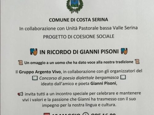 Costa Serina ricorda il poeta dialettale Gianni Pisoni